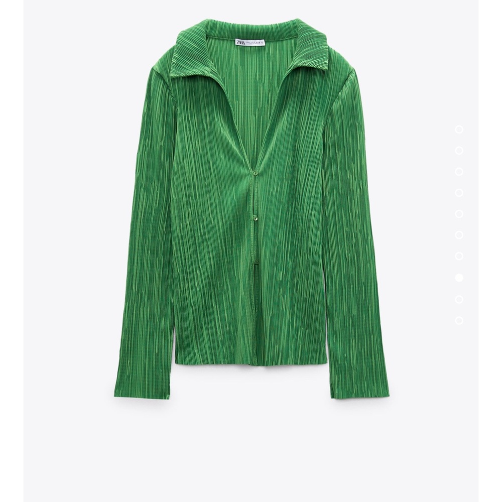 Zara Pleated Green Shirt